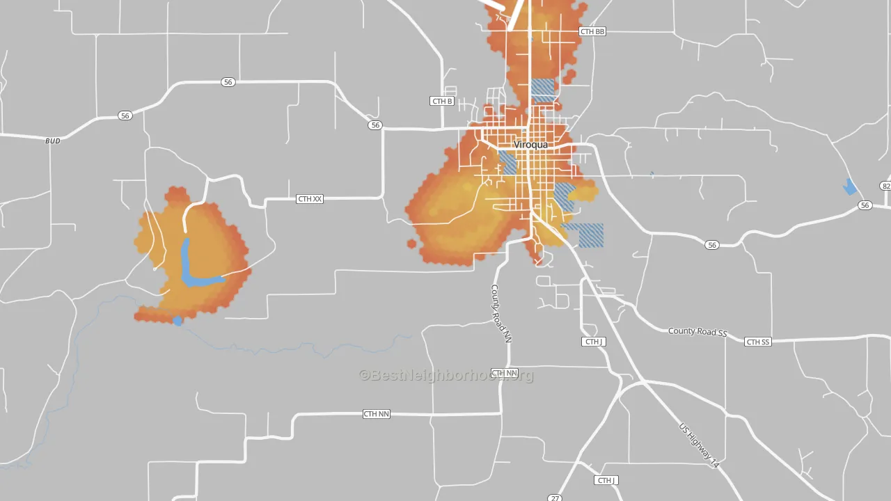 Bike Grade map of Purdy, WI