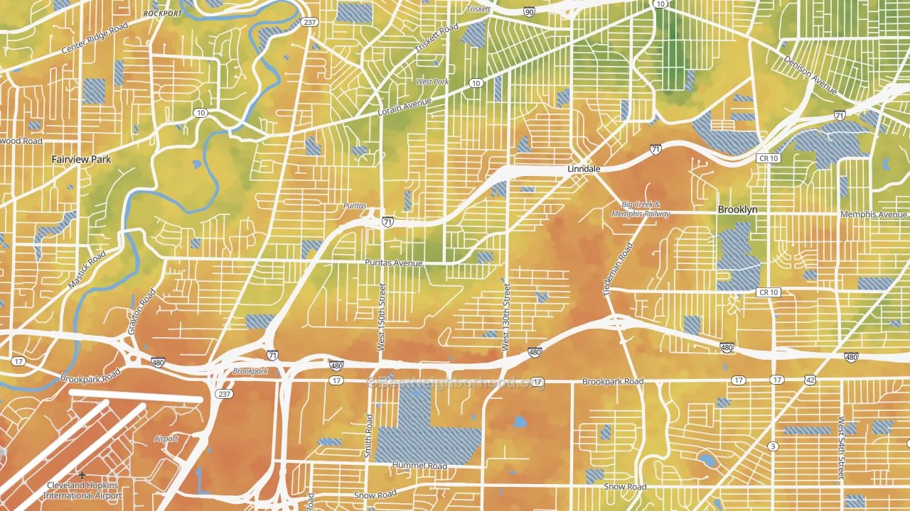 Bike Grade map of Puritas Longmead, Cleveland, OH