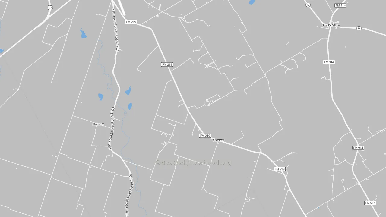 Bike Grade map of Purves, TX