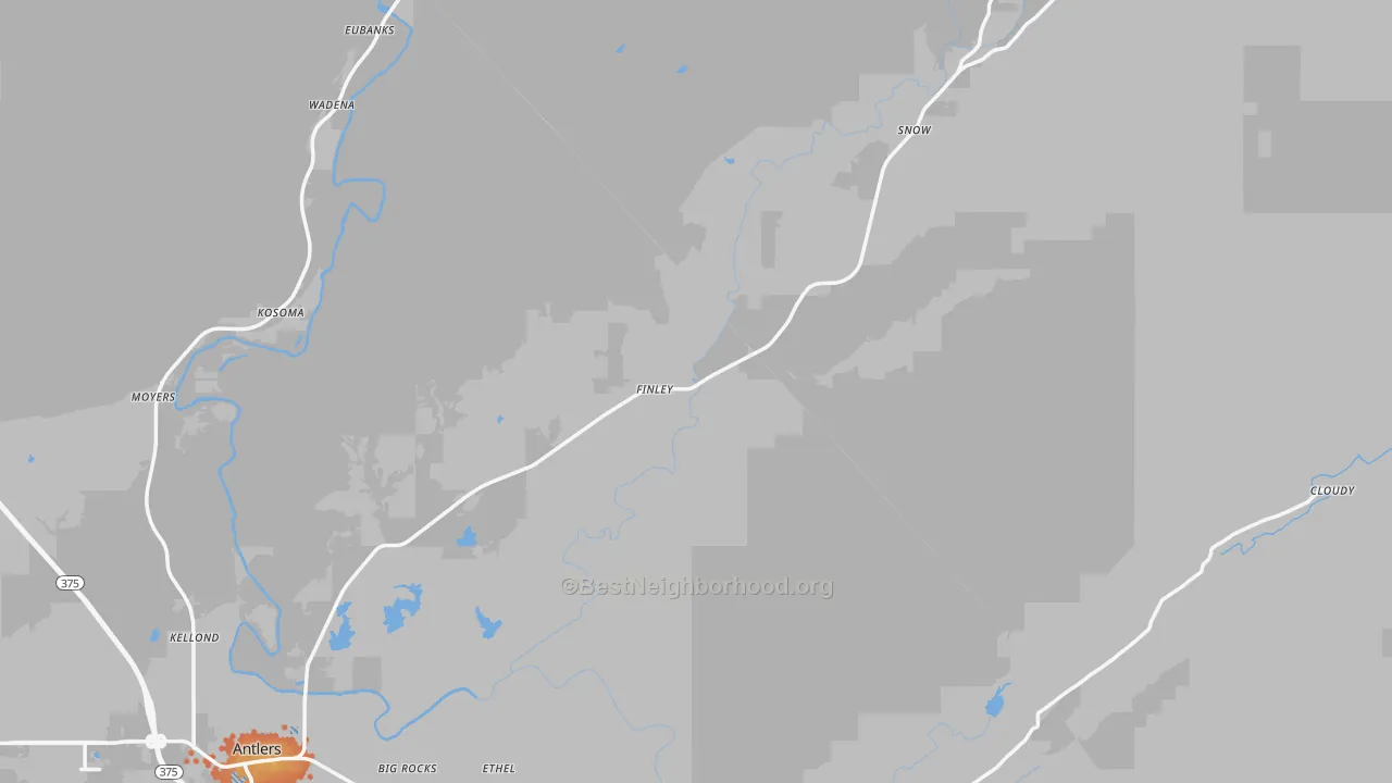 Bike Grade map of Pushmataha County, OK