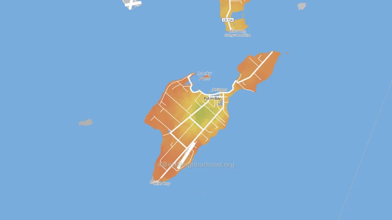 Bike Grade map of Put-in-Bay, OH