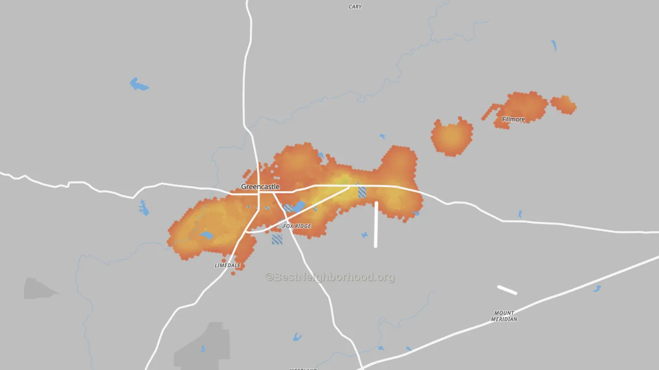 Bike Grade map of Putnam County, IN
