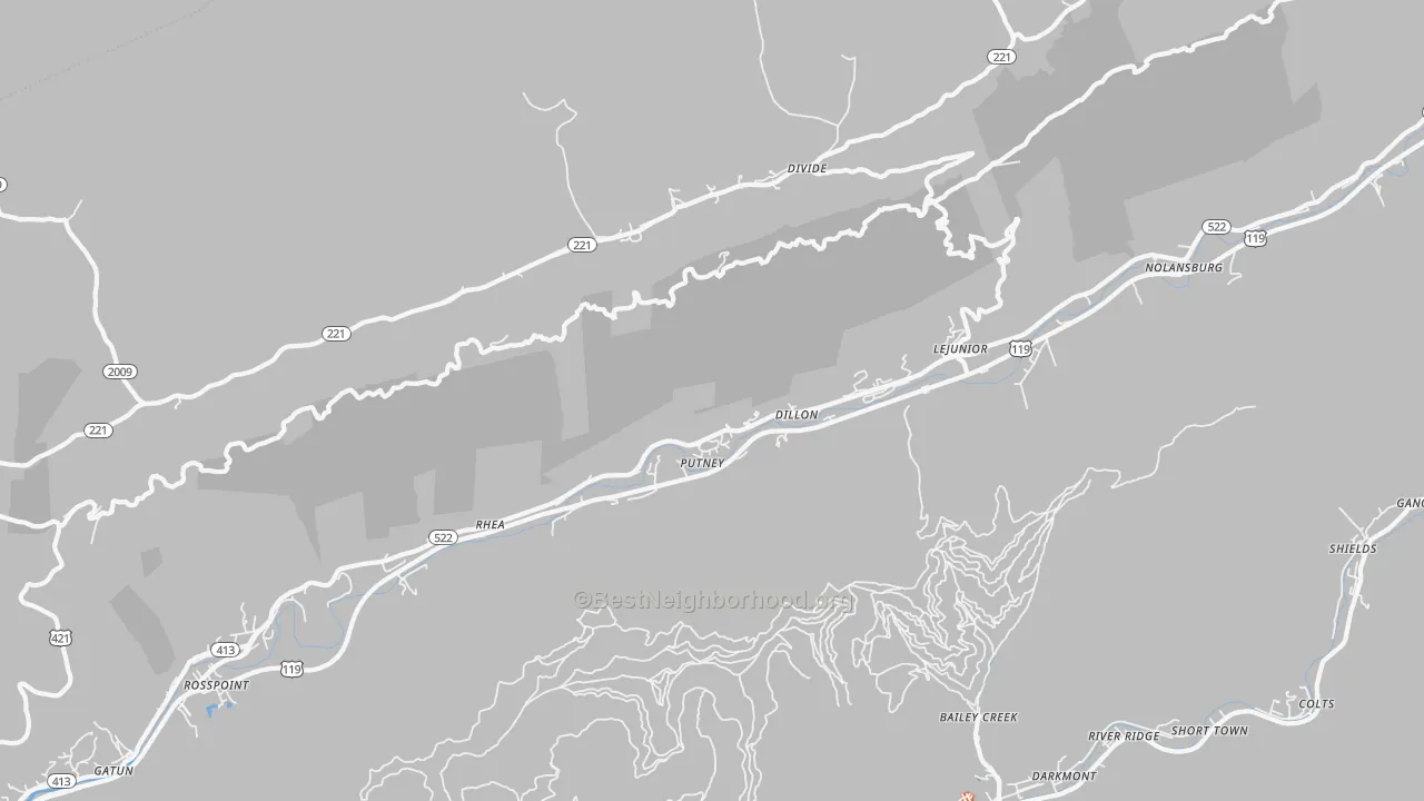 Bike Grade map of Putney, KY