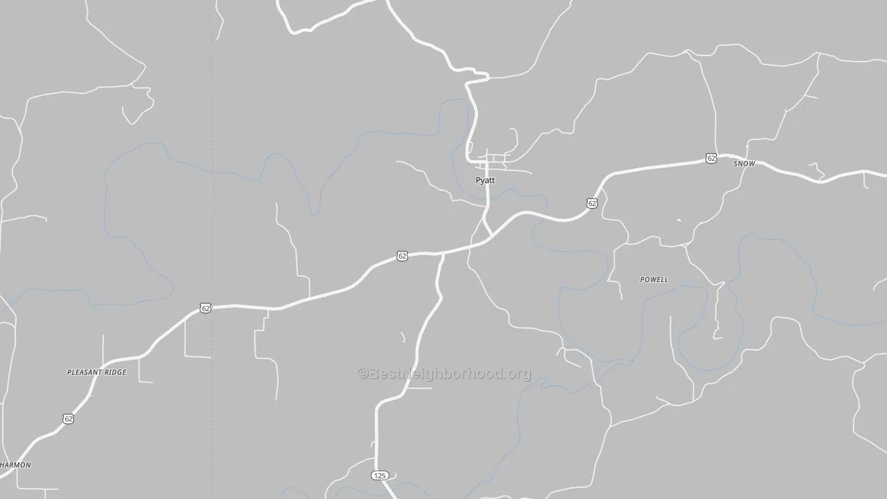 Bike Grade map of Pyatt, AR