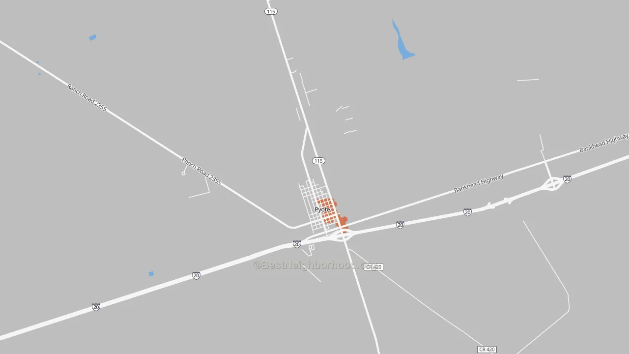 Bike Grade map of Pyote, TX