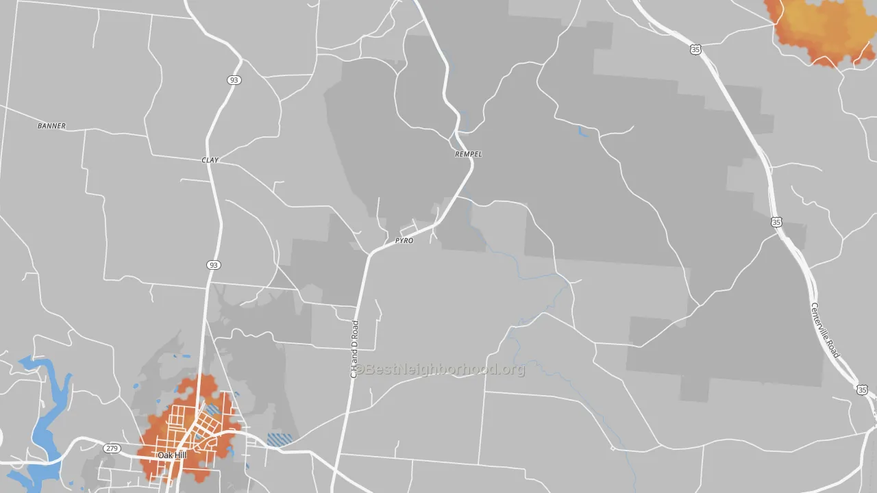 Bike Grade map of Pyro, OH