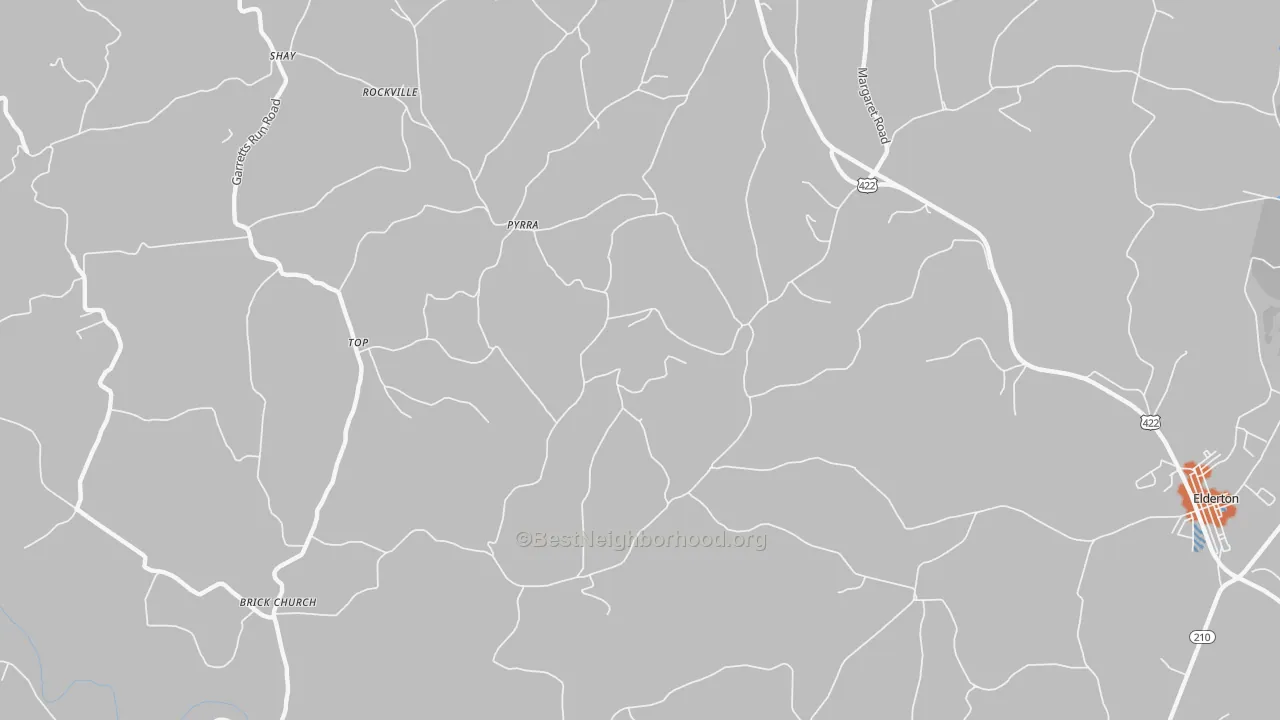 Bike Grade map of Pyrra, PA