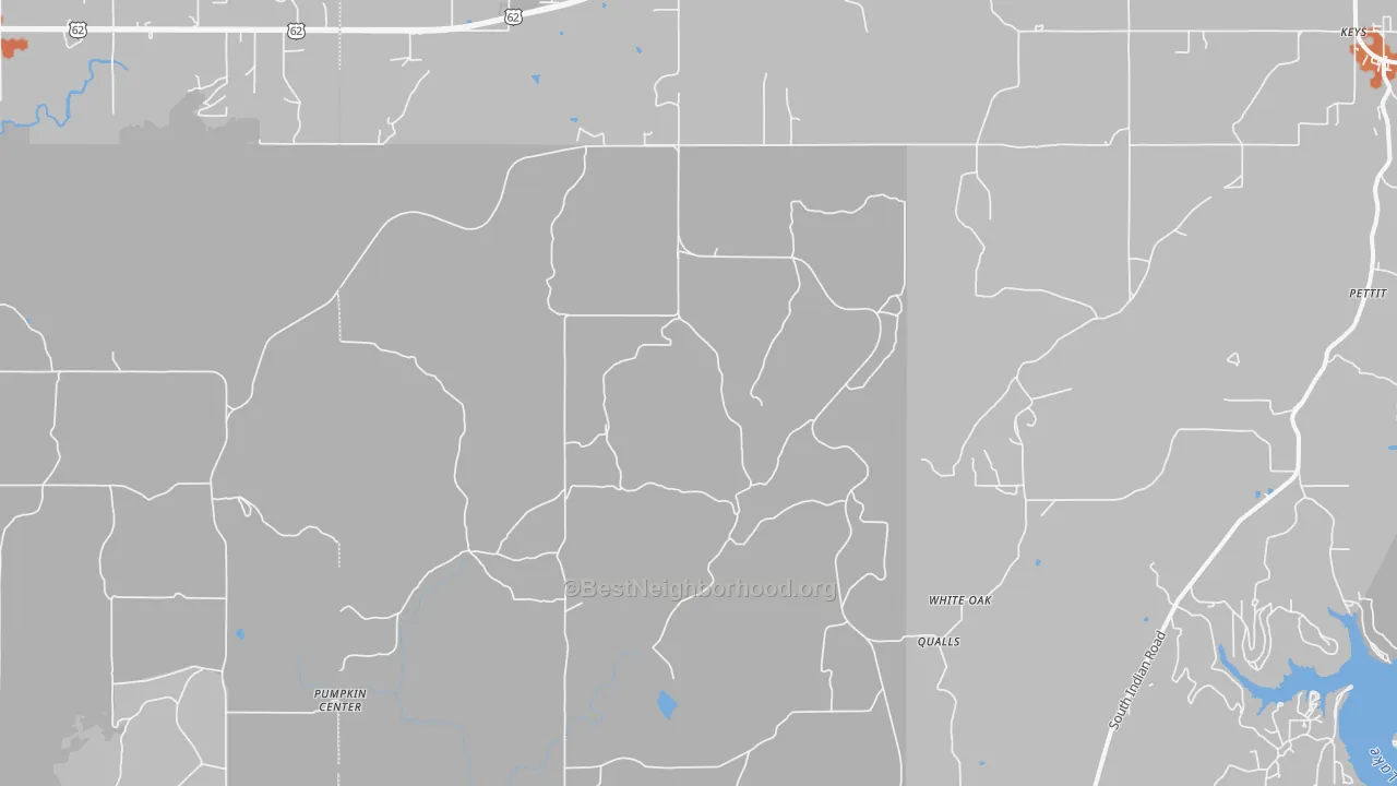Bike Grade map of Qualls, OK