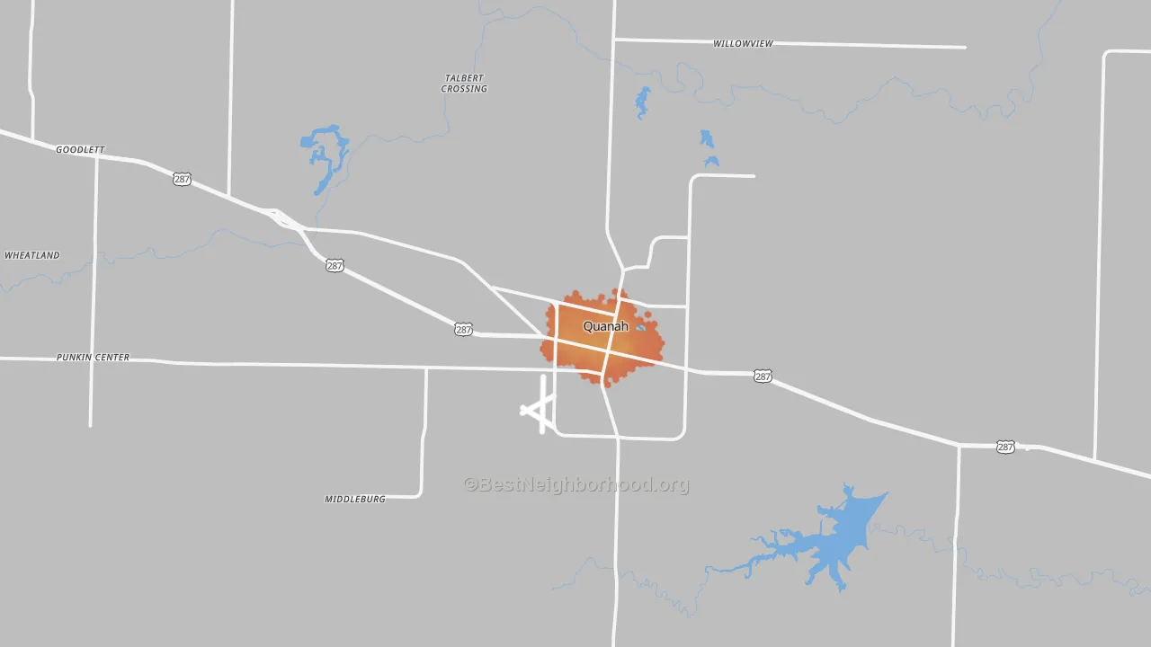 Bike Grade map of Quanah, TX