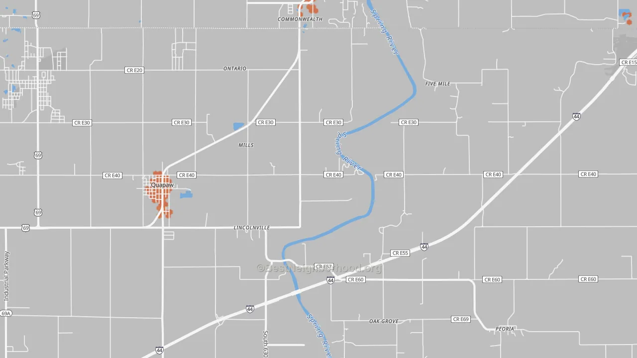 Bike Grade map of Quapaw, OK