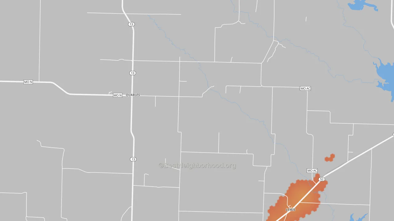 Bike Grade map of Quarles, MO