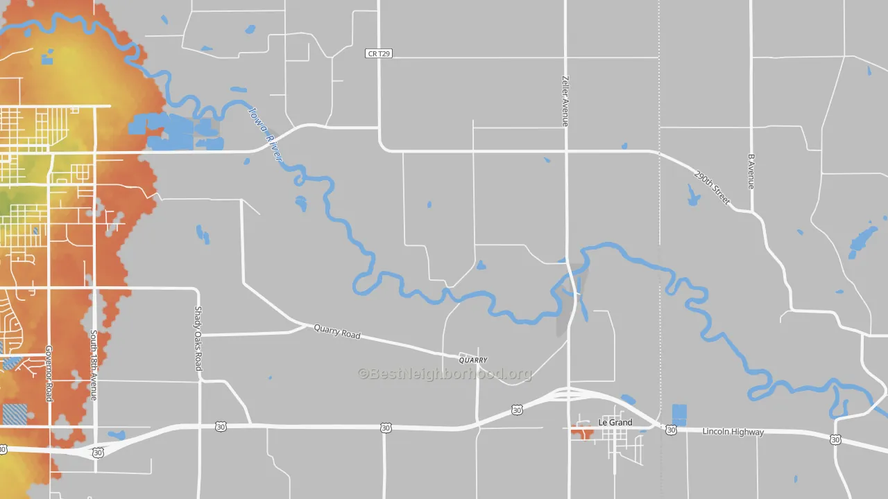 Bike Grade map of Quarry, IA