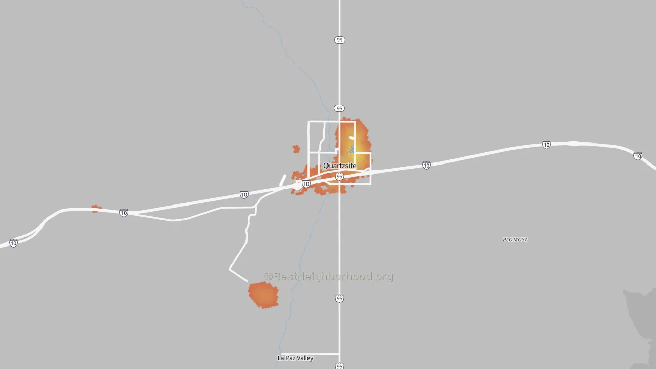 Bike Grade map of Quartzsite, AZ