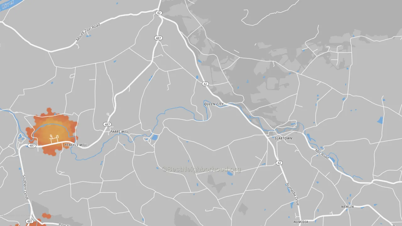 Bike Grade map of Queen City, PA