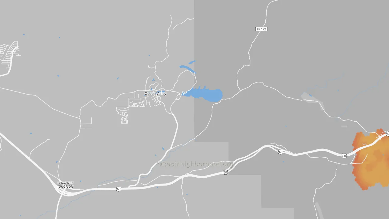 Bike Grade map of Queen Valley, AZ