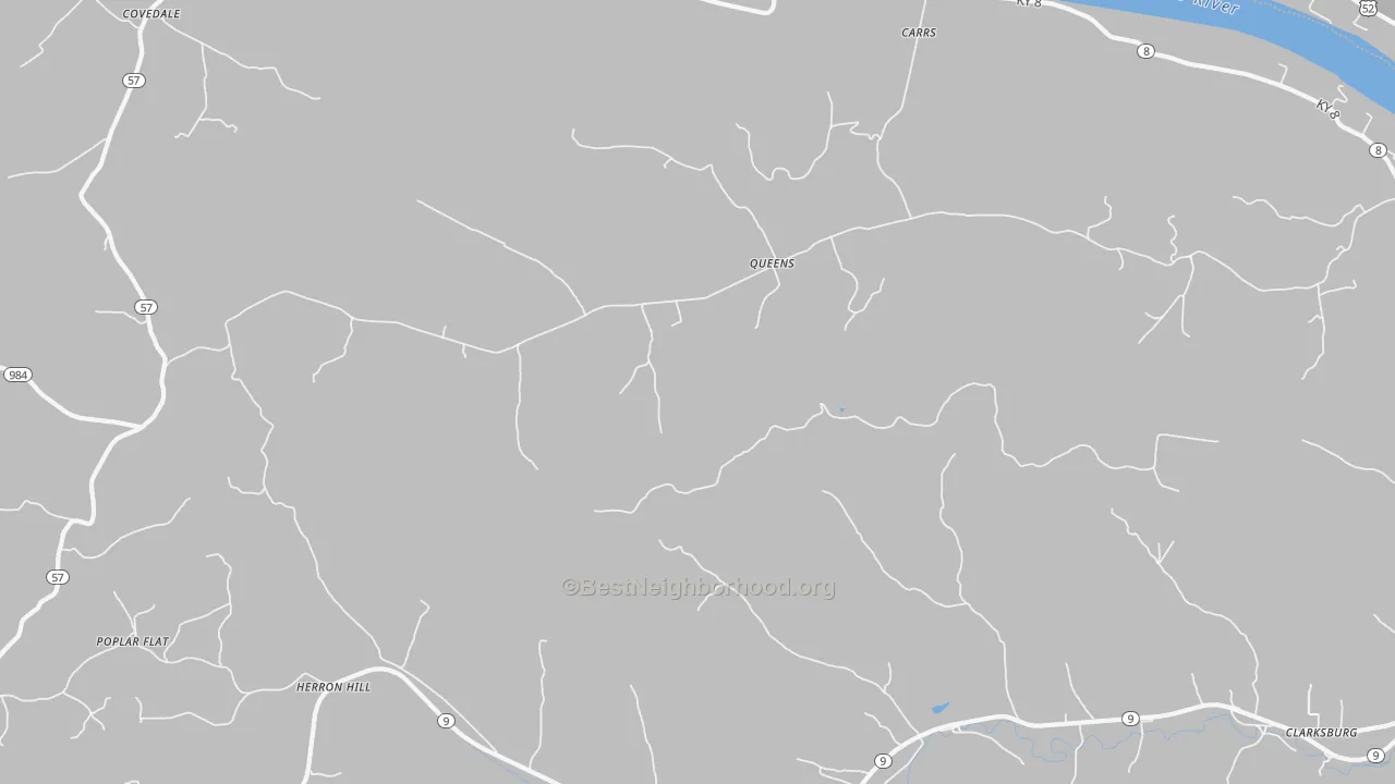 Bike Grade map of Queens, KY