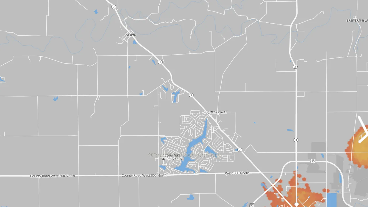 Bike Grade map of Queensville, IN