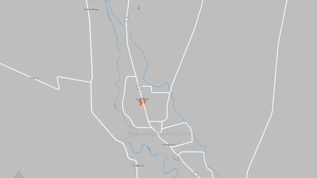 Bike Grade map of Quemado, TX