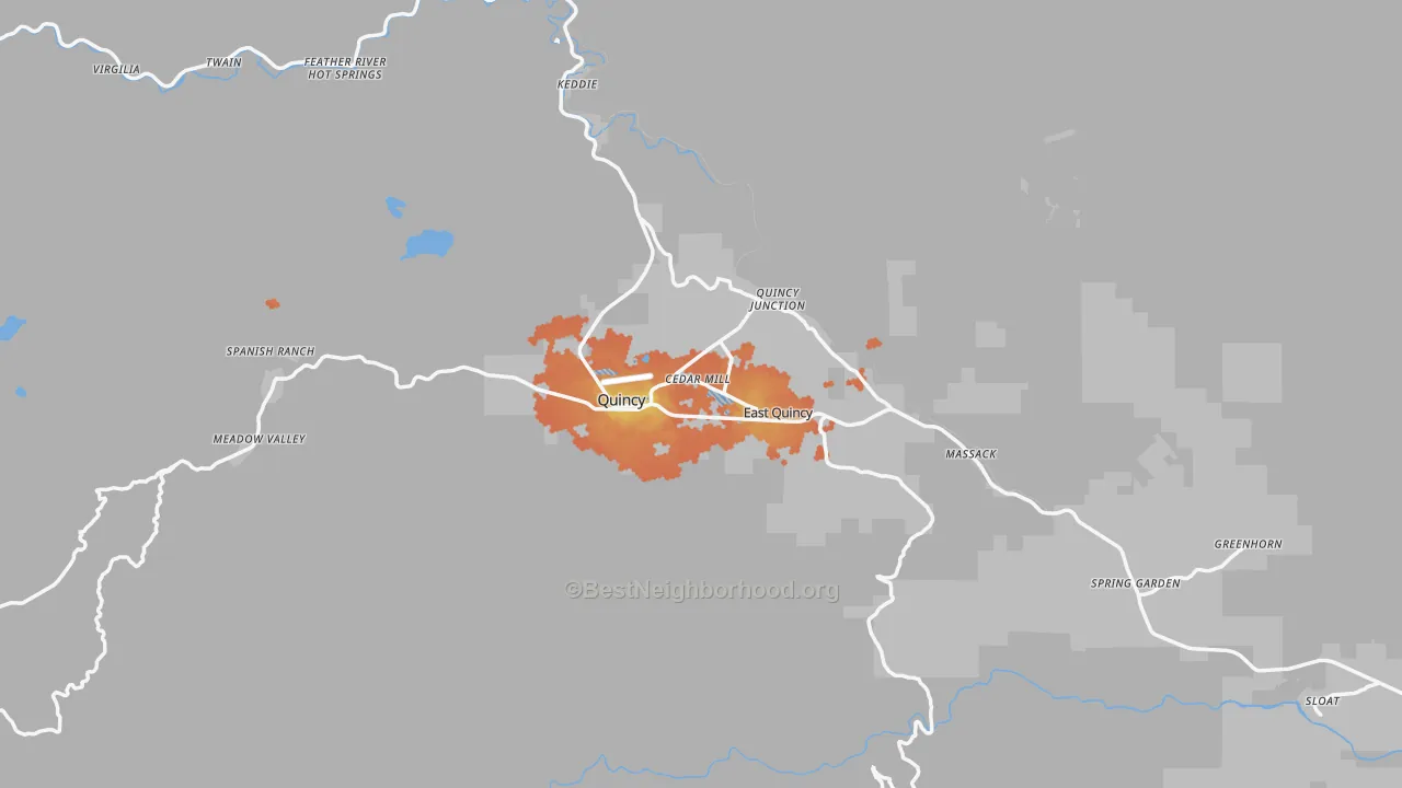 Bike Grade map of Quincy, CA