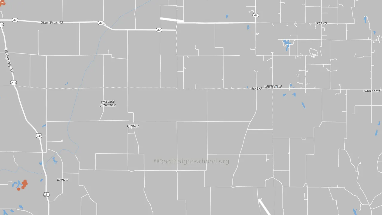 Bike Grade map of Quincy, IN
