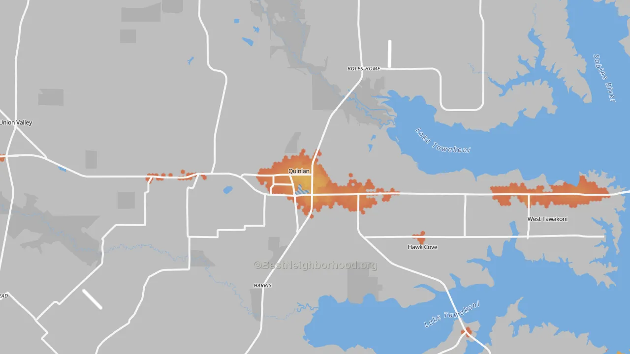 Bike Grade map of Quinlan, TX