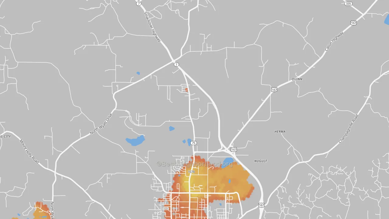 Bike Grade map of Quinn, AR