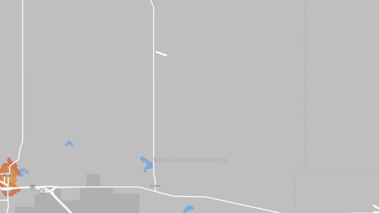 Bike Grade map of Quinn, SD