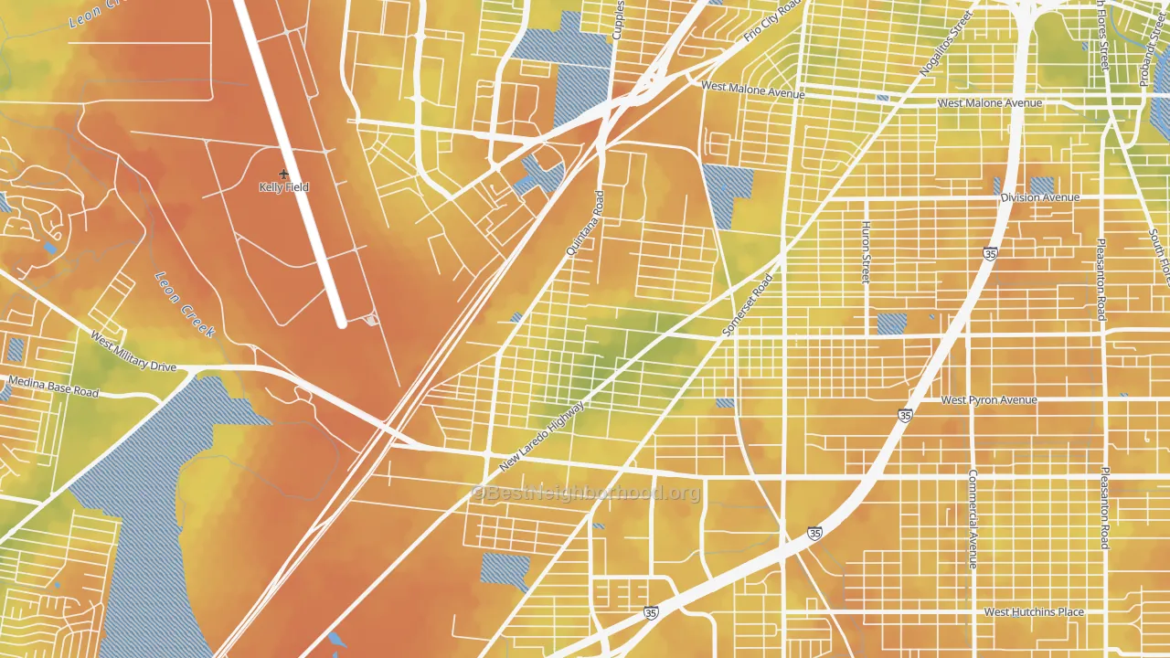 Bike Grade map of Quintana Community, San Antonio, TX