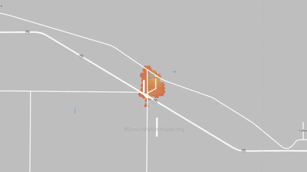 Bike Grade map of Quinter, KS