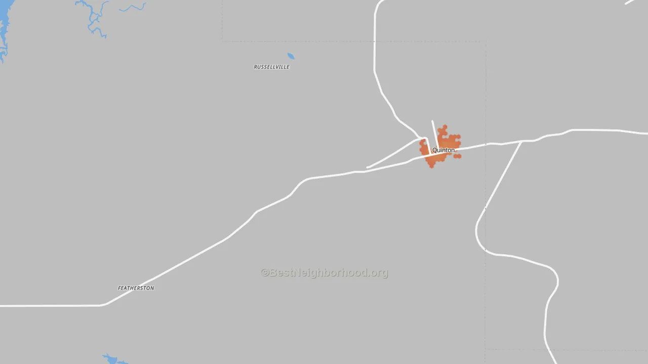 Bike Grade map of Quinton, OK