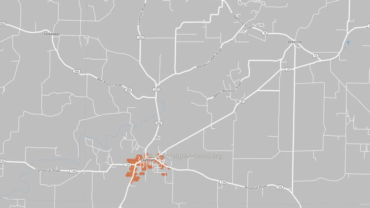 Bike Grade map of Quitman, AR