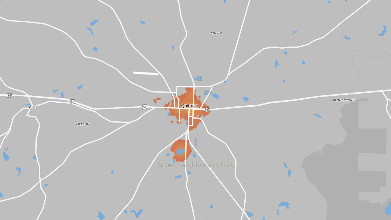 Bike Grade map of Quitman, GA