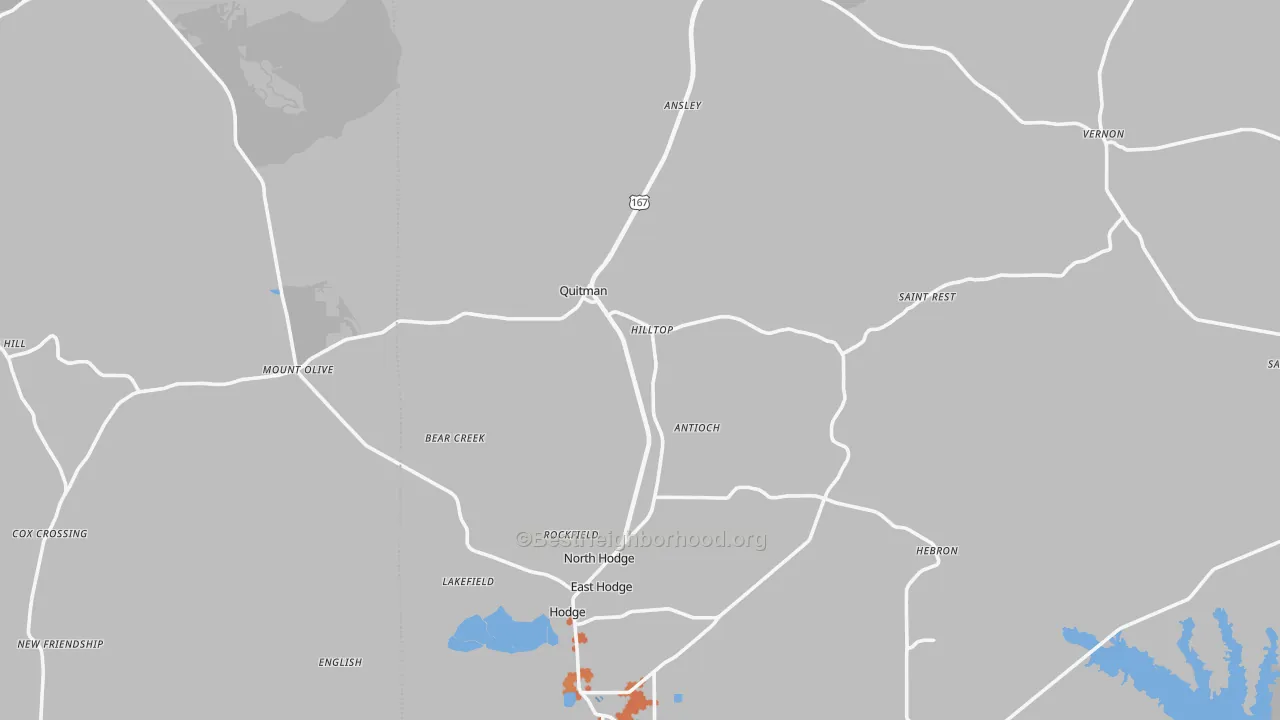Bike Grade map of Quitman, LA