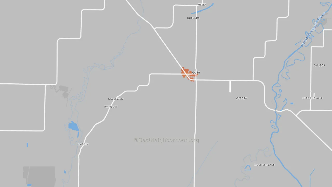 Bike Grade map of Qulin, MO