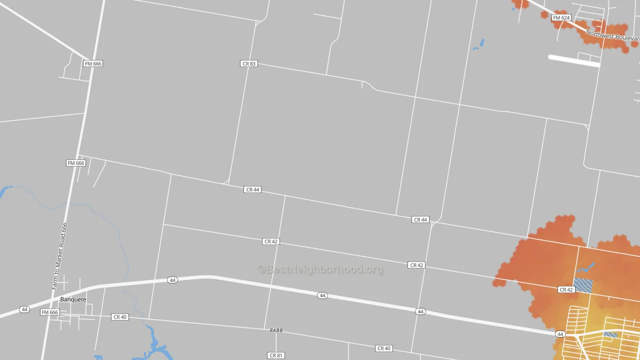 Bike Grade map of Rabb, TX