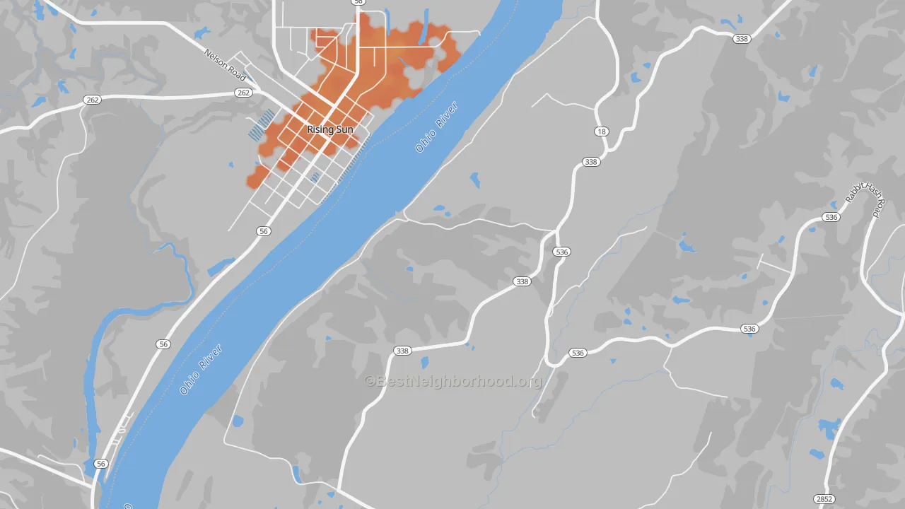 Bike Grade map of Rabbit Hash, KY