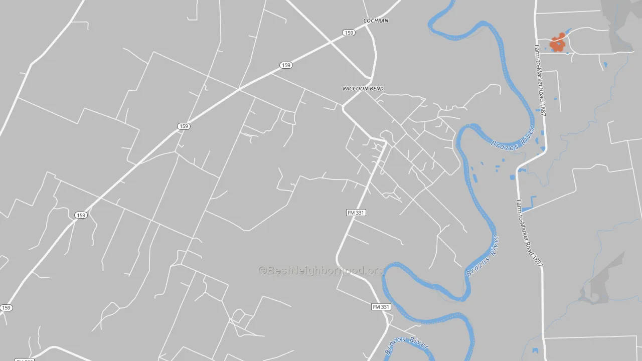 Bike Grade map of Raccoon Bend, TX