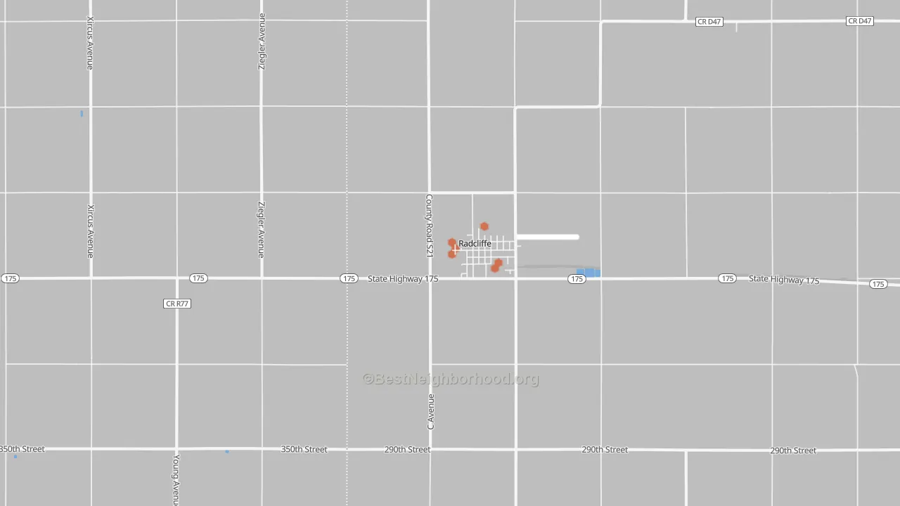 Bike Grade map of Radcliffe, IA