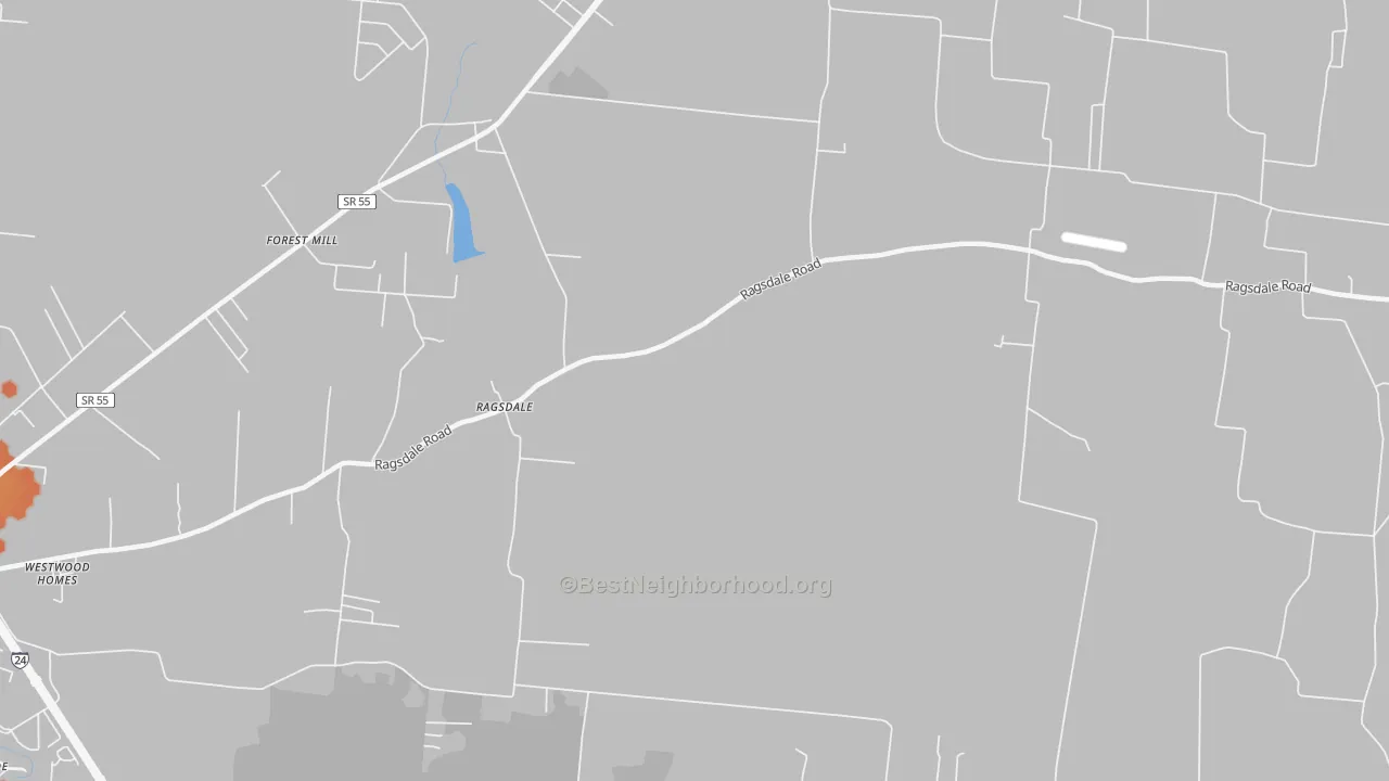 Bike Grade map of Ragsdale, TN