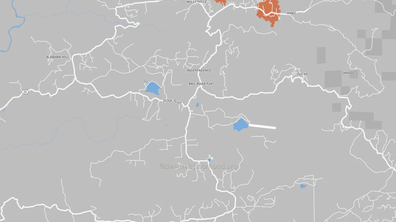 Bike Grade map of Rail Road Flat, CA