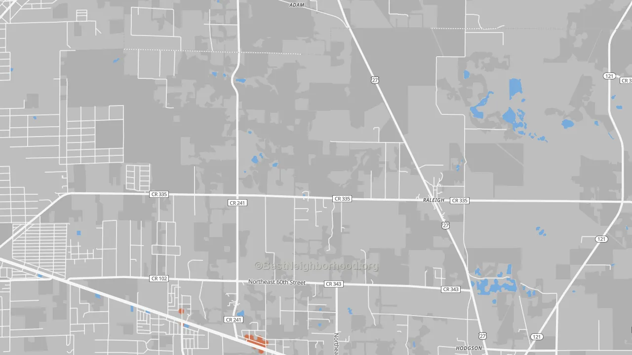 Bike Grade map of Raleigh, FL