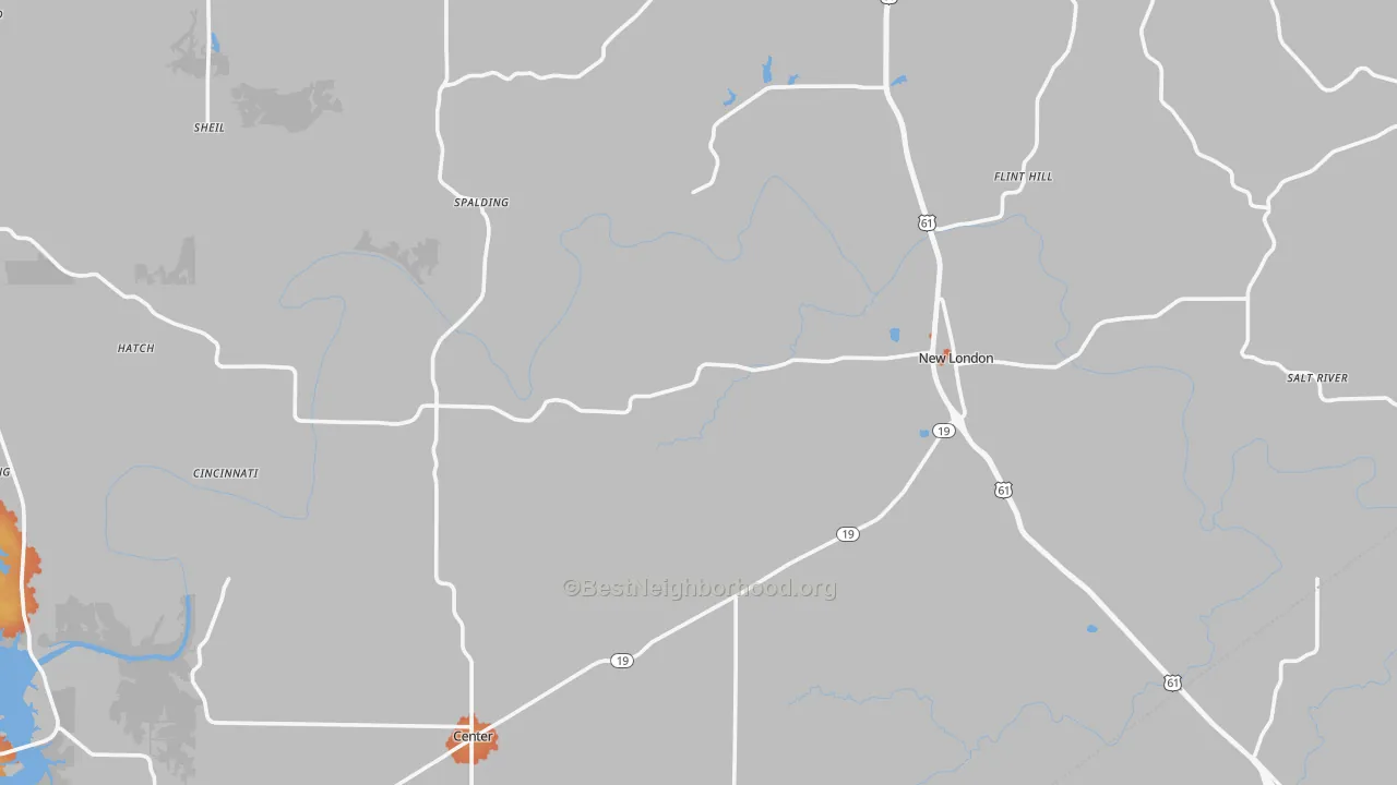 Bike Grade map of Ralls County, MO