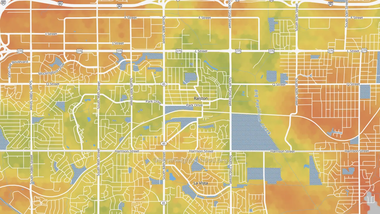 Bike Grade map of Ralston, NE