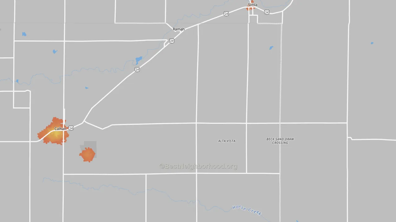 Bike Grade map of Ramah, CO