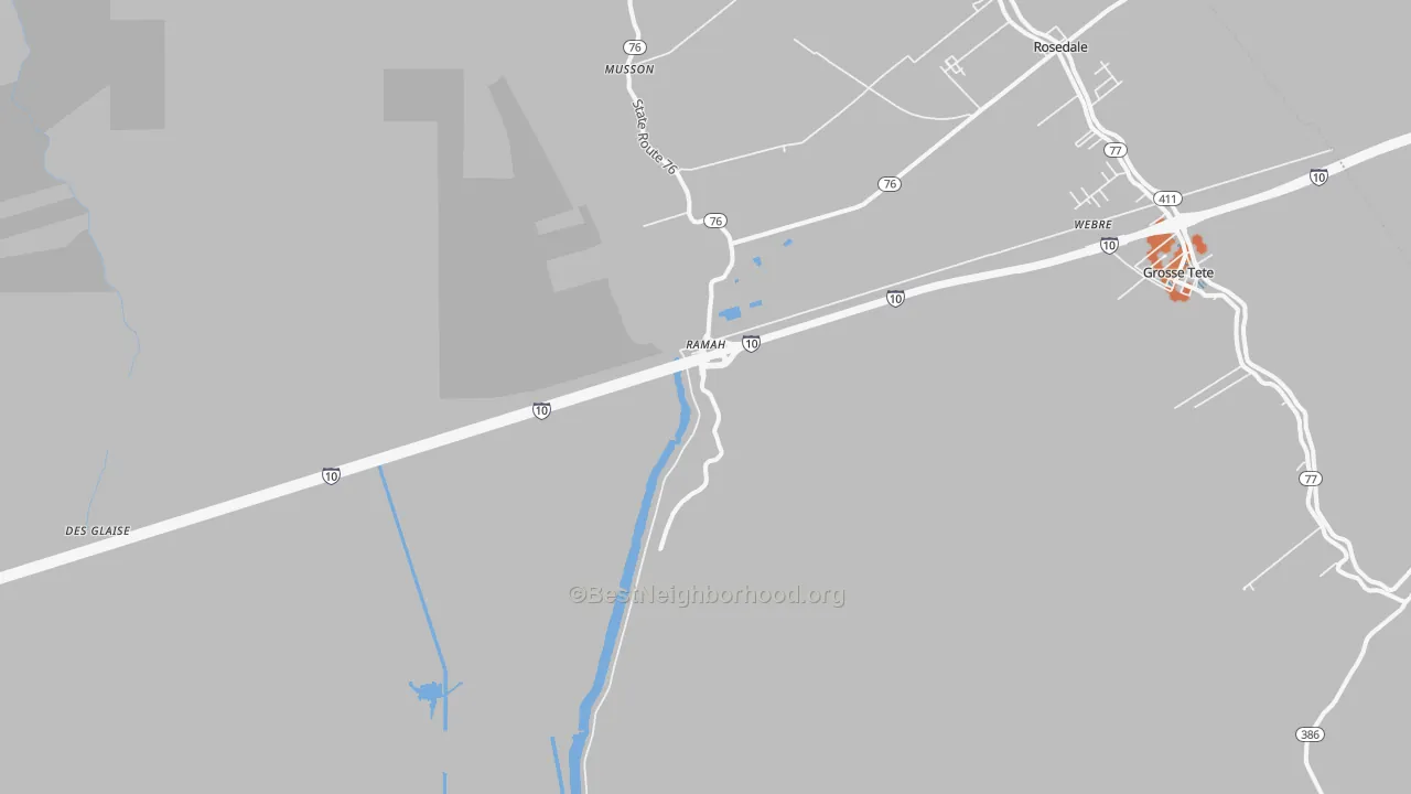 Bike Grade map of Ramah, LA