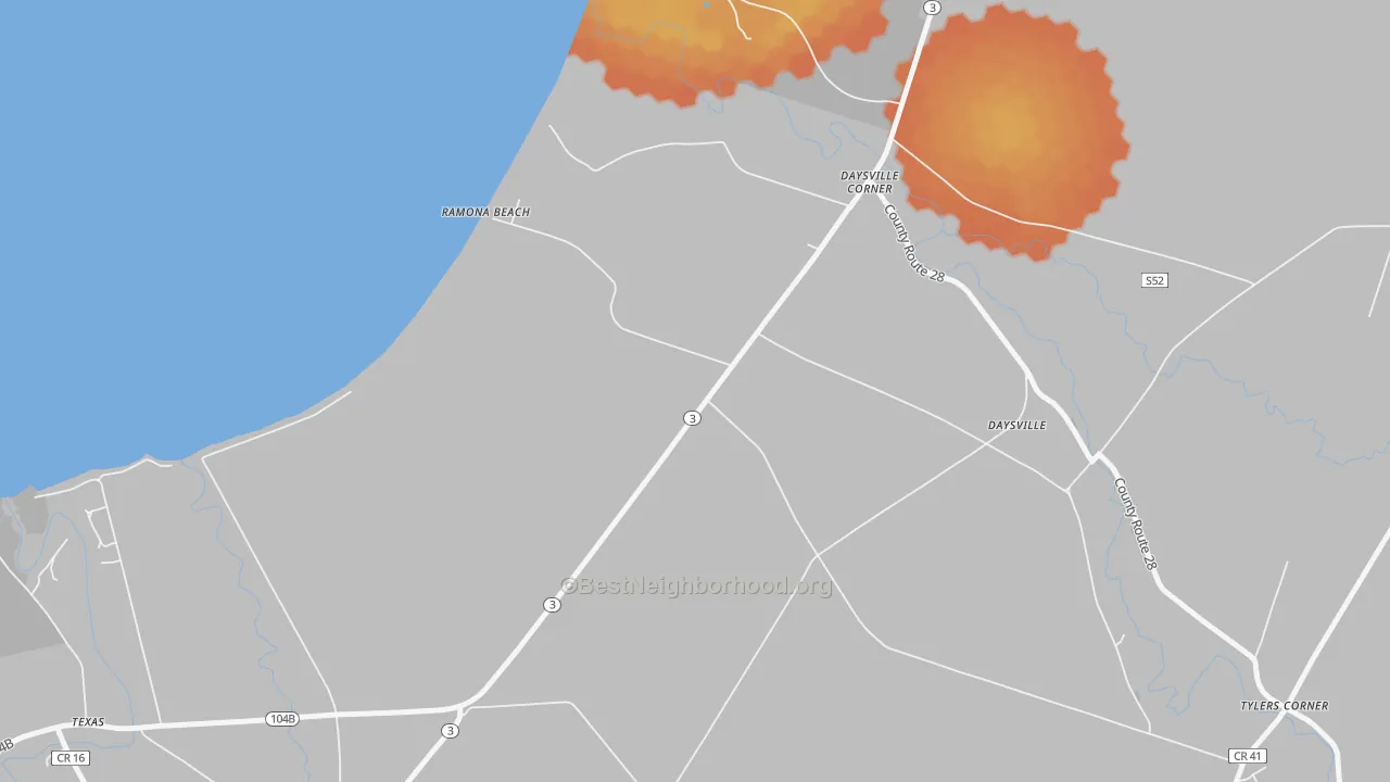 Bike Grade map of Ramona Beach, NY