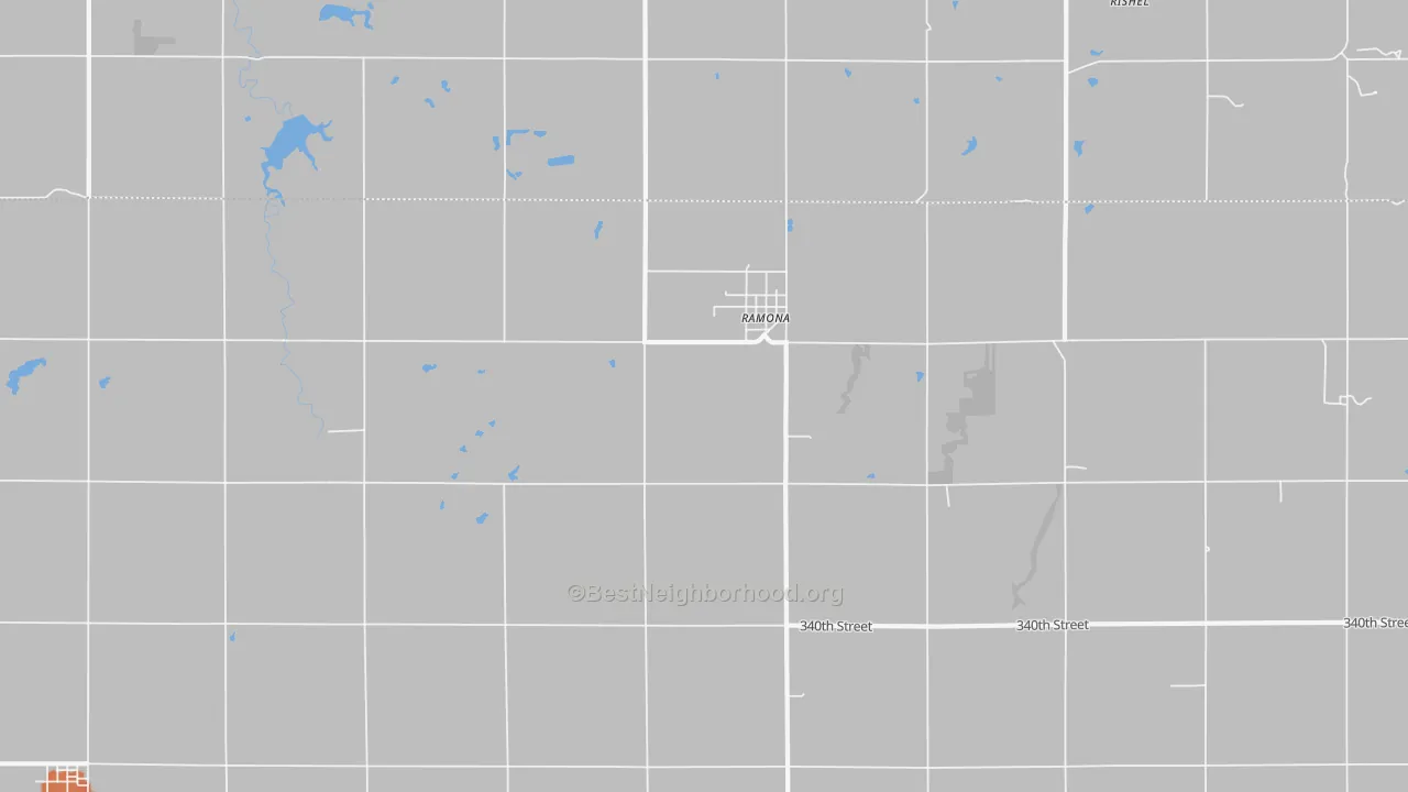 Bike Grade map of Ramona, KS