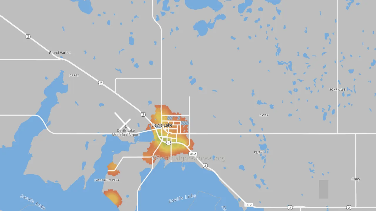 Bike Grade map of Ramsey County, ND