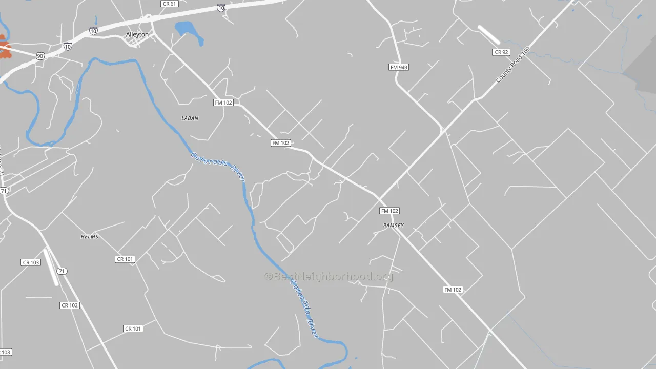 Bike Grade map of Ramsey, TX