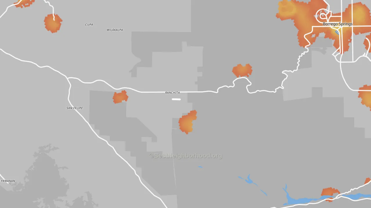 Bike Grade map of Ranchita, CA